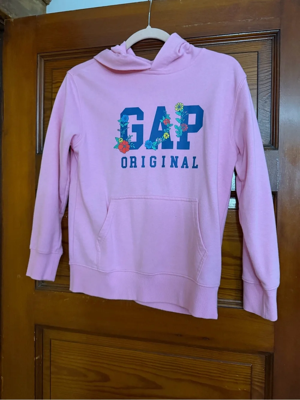 GAP Pink Floral Logo Kids Hoodie